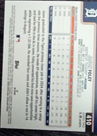 2025 Topps Series 2 #410 Jason Foley — back