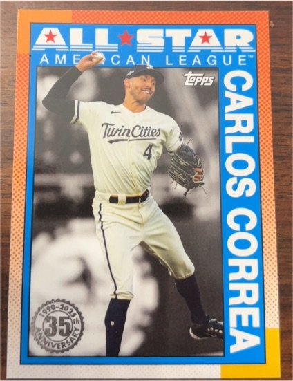 2025 Topps #90AS-18 Carlos Correa 1990 Topps Baseball 35th Anniversary All-Stars — front