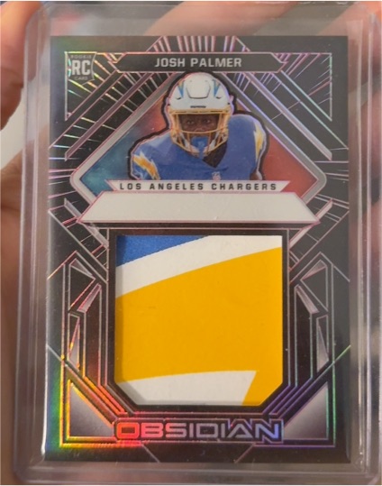 2021 Panini Obsidian Volcanic Materials Josh Palmer Rookie Patch — front