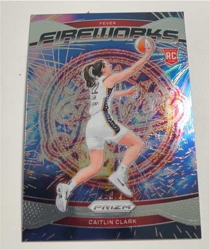 2024 Panini Prizm WNBA #13 Caitlin Clark Fireworks Rookie Card — front