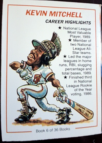 1991 Line Drive Collect-A-Books #6 Kevin Mitchell — back