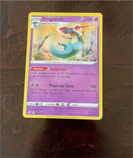 2020 Pokémon Rebel Clash #091 Dragapult — front