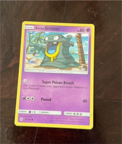 2017 Pokémon Sun & Moon #57 Alolan Grimer — front