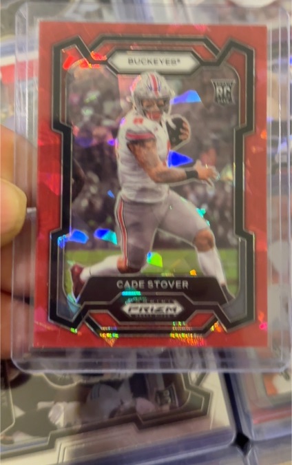 2024 Panini Prizm Draft Picks Red Cracked Ice Cade Stover RC — front