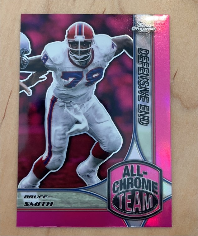 2024 Topps Chrome #ACT-13 Bruce Smith All Chrome Team Pink Refractor — front