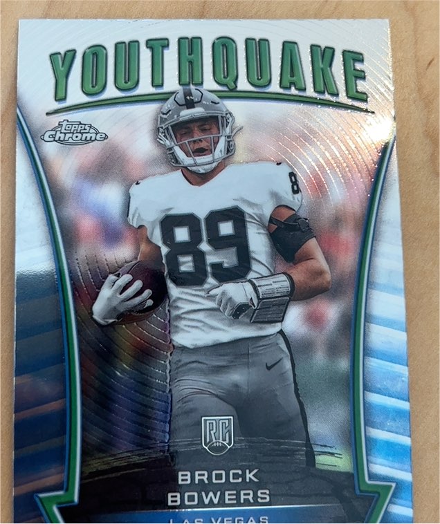 2024 Topps Chrome #Y-17 Brock Bowers Youthquake Rookie Card — front