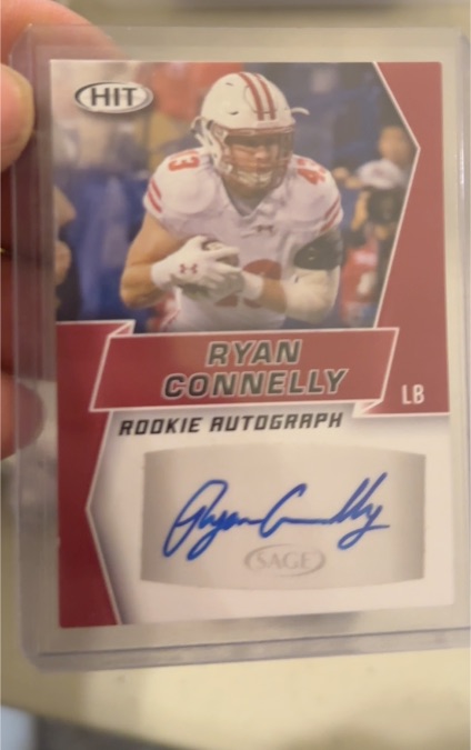 2019 Sage Hit #A61 Ryan Connelly Autographs Red Wisconsin Badgers — front
