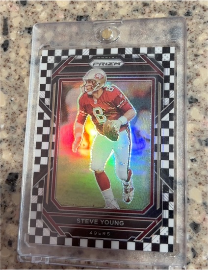 2022 Panini Prizm Football Steve Young Black & White Checkerboard — front