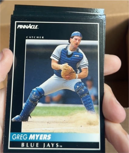 1992 Pinnacle Greg Myers — front