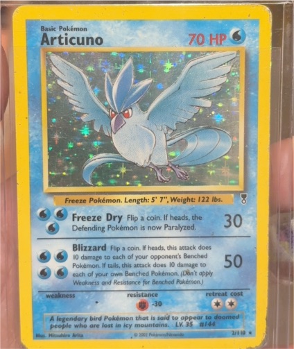 1999 Pokémon Fossil #2 Articuno — front