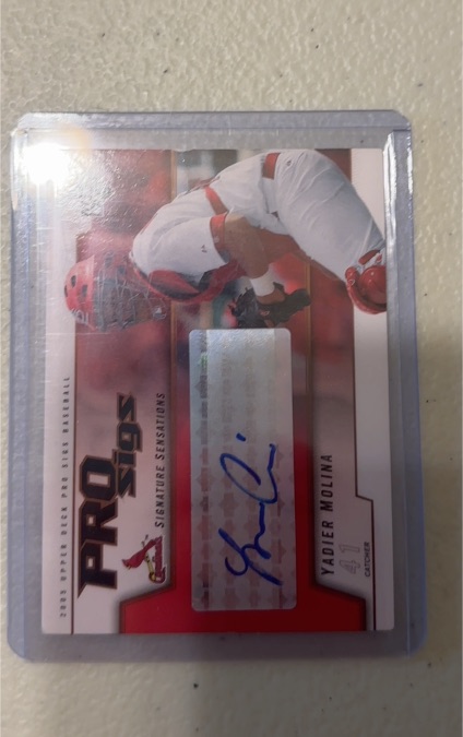 2005 Upper Deck Pro Sigs Signature Sensations #SS-YM Yadier Molina — front