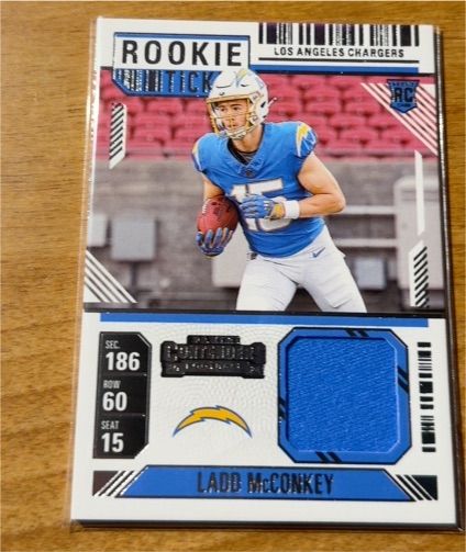 2024 Panini Contenders Rookie Ticket #RTS-LMY Ladd McConkey — front