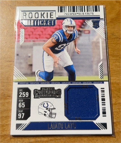 2024 Panini Contenders Rookie Ticket #RTS-LLU Laiatu Latu — front