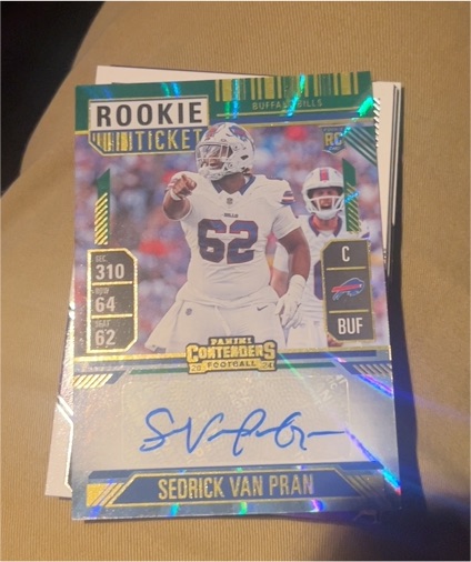2024 Panini Contenders Rookie Ticket #310 Sedrick Van Pran — front