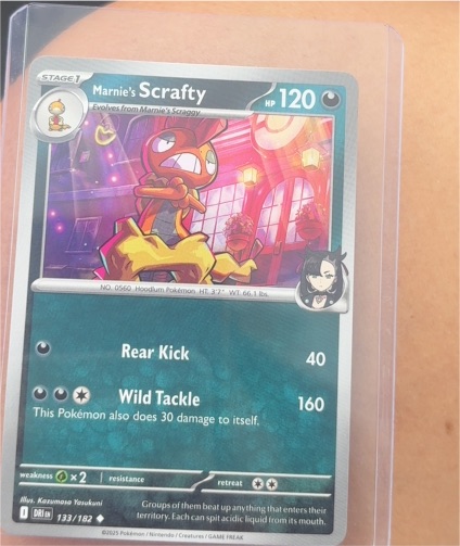 2025 Pokémon Destined Rivals #133 Marnie's Scrafty — front