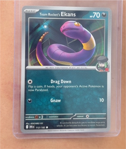 2025 Pokémon Destined Rivals #112 Team Rocket's Ekans — front