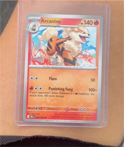 2025 Pokémon Scarlet & Violet Destined Rivals #028 Arcanine — front