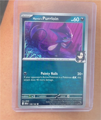 2025 Pokémon SV10: Destined Rivals #130 Marnie's Purrloin — front