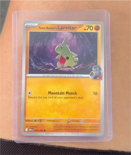 2023 Pokémon Destined Rivals #094 Team Rocket's Larvitar — front