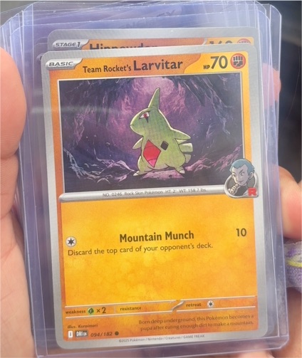 2023 Pokémon SV10 Destined Rivals #094 Team Rocket's Larvitar — front