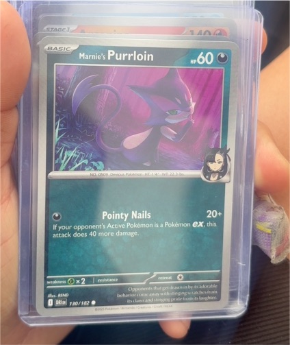 2025 Pokémon SV10: Destined Rivals #130 Marnie's Purrloin — front