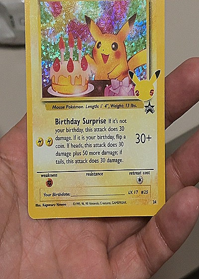 2021 Pokémon Celebrations Classic Collection #24 Pikachu Birthday Surprise — front