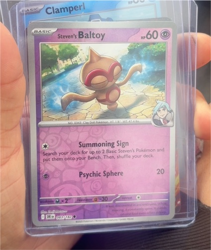 2025 Pokémon Destined Rivals #083 Steven's Baltoy — front