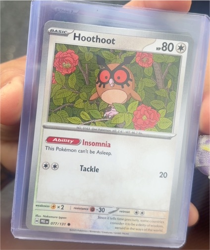 2025 Pokémon Scarlet & Violet Prismatic Evolutions #77 Hoothoot — front