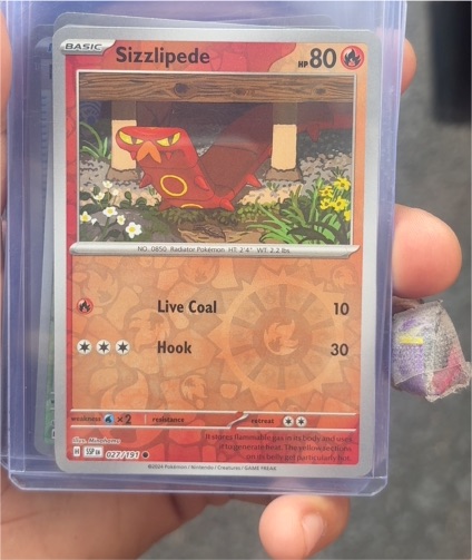 2024 Pokémon Scarlet & Violet Surging Sparks #027 Sizzlipede — front