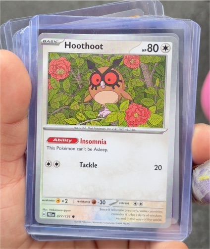 2021 Pokémon Scarlet & Violet Prismatic Evolutions #077 Hoothoot — front