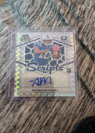2024 Panini Mosaic Rookie Scripts #RS-13 Adonai Mitchell — front