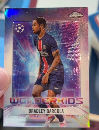 2024-25 Topps Chrome UEFA Club Competitions #WK-9 Bradley Barcola Wonderkids — front