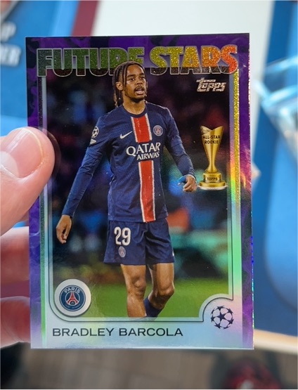2024-25 Topps UEFA Club Competitions #116 Bradley Barcola Future Stars — front
