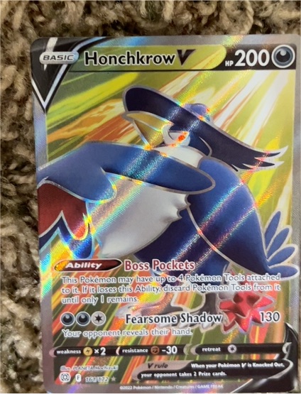 2022 Pokémon Brilliant Stars #161/172 Honchkrow V — front