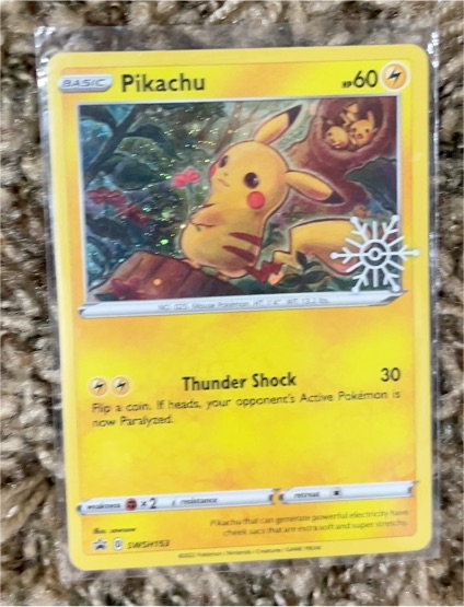 2022 Pokémon SWSH153 Pikachu Holiday Calendar Promo — front