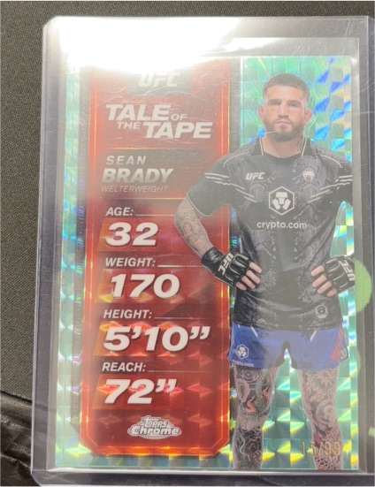 2025 Topps Chrome UFC Tale of the Tape #TTT-18 Sean Brady — front