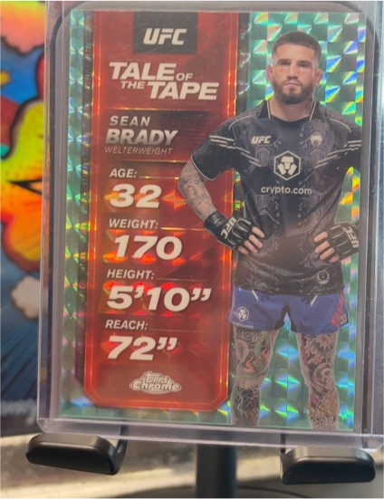 2025 Topps Chrome UFC Tale Of The Tape #TTT-18 Sean Brady — front