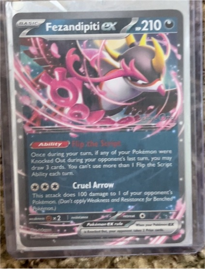 2023 Pokémon TCG Shrouded Fable #038 Fezandipiti ex — front