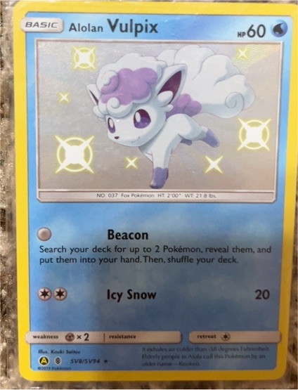 2019 Pokémon Hidden Fates #SV8/SV94 Alolan Vulpix — front