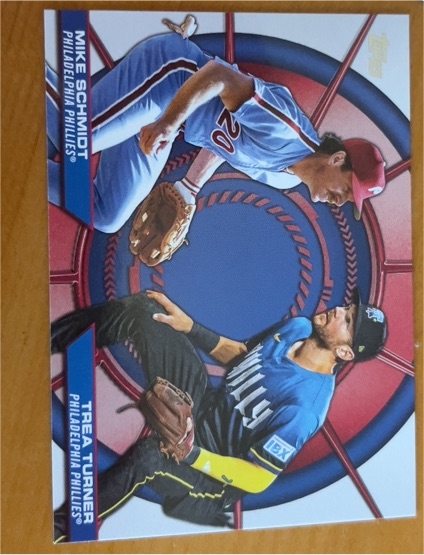 2025 Topps Series 2 Dynamic Duos #DD-12 Mike Schmidt & Trea Turner — front