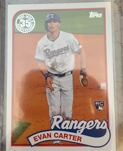 2024 Topps Update #89US-49 Evan Carter 1989 Topps Baseball 35th Anniversary — front