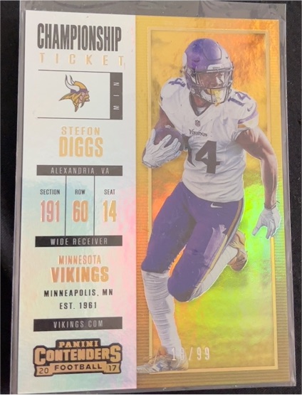2017 Panini Contenders Season Ticket Championship Ticket #34 Stefon Diggs — front