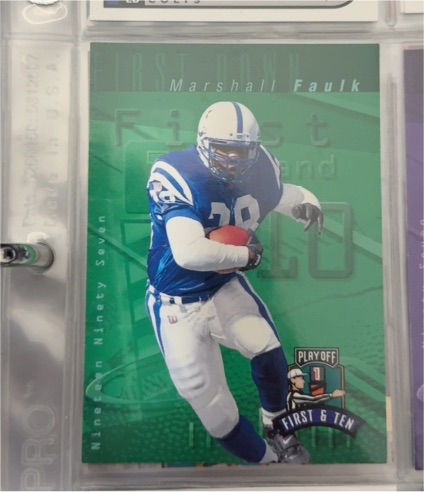 1997 Playoff First & Ten #121 Marshall Faulk — front
