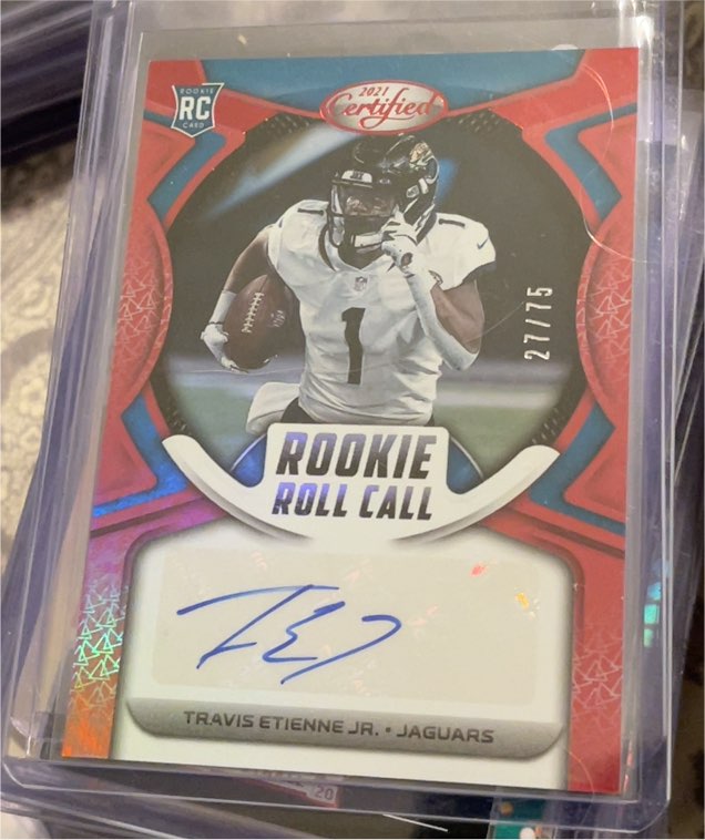 2021 Panini Certified Rookie Roll Call Auto #Travis Etienne Jr. — front