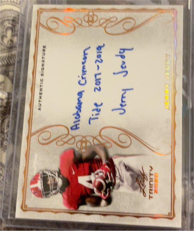 2020 Leaf Trinity #A-JJ1 Jerry Jeudy — front