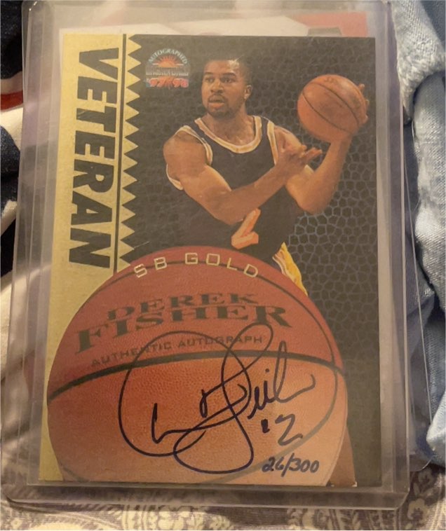 1997-98 Score Board Veteran Derek Fisher SB Gold — front