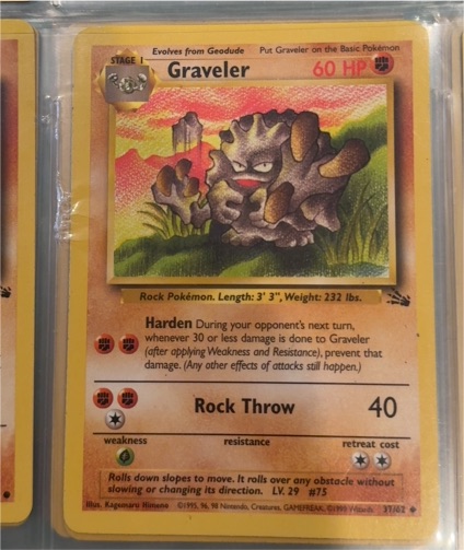 1999 Pokémon Fossil #37 Graveler — front