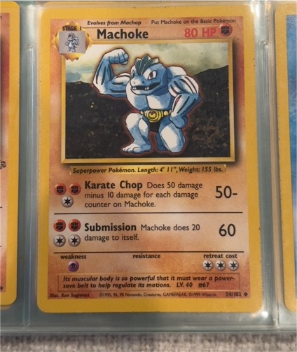 1999 Pokémon Base Set #34 Machoke — front