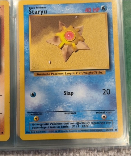 1999 Pokémon Base Set #65 Staryu — front