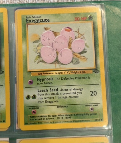 1999 Pokémon Jungle #52 Exeggcute — front